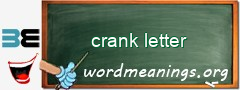 WordMeaning blackboard for crank letter